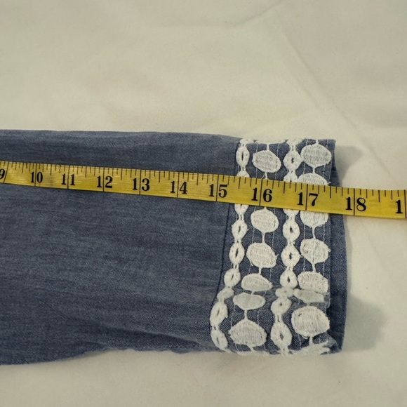 Boden | Boden Tunic | Boho Top | Embroidered light denim blue/white  Size 12 - Picture 10 of 10